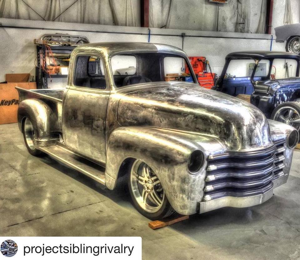 1953 chevy truck with weathered patina paint job on Craiyon